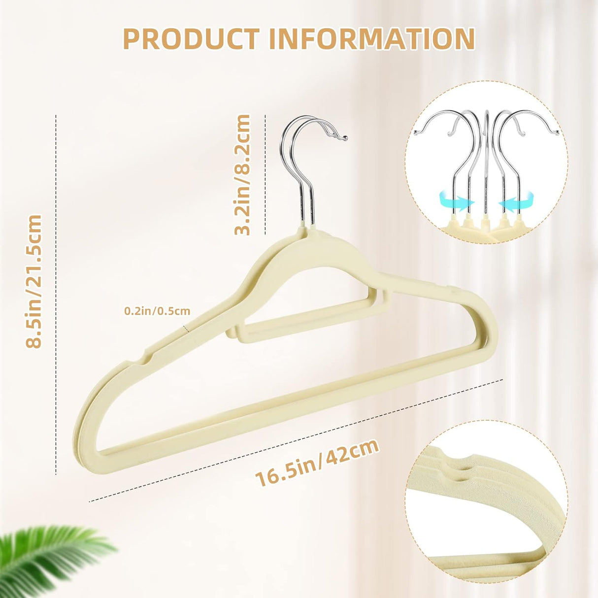 Premium Velvet Hangers Heavy Duty (50 Pack),  Non-Slip Felt Hanger