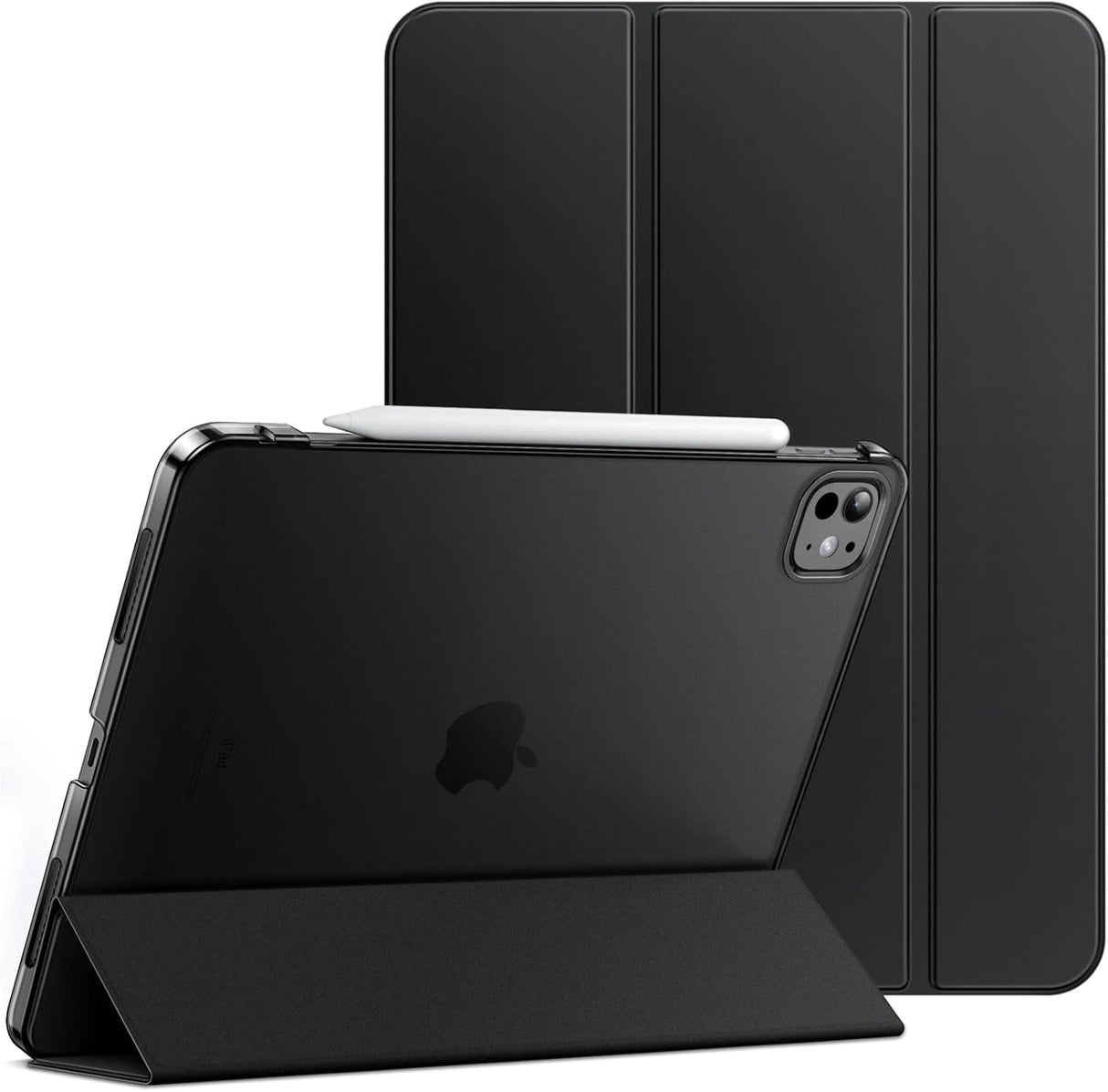 JETech Case for iPad Pro 11-Inch M4 2024 (5th Generation), Slim Stand Hard Back Shell Smart Cover with Auto Wake/Sleep (Black)