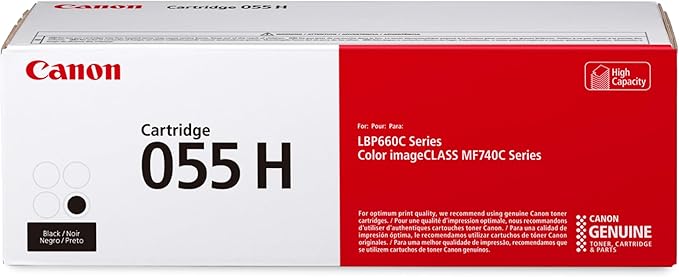 Canon Genuine 055 Black Toner Cartridge High Capacity Compatible with LBP664Cdw, MF741Cdw, MF743Cdw, MF745Cdw, MF746Cdw