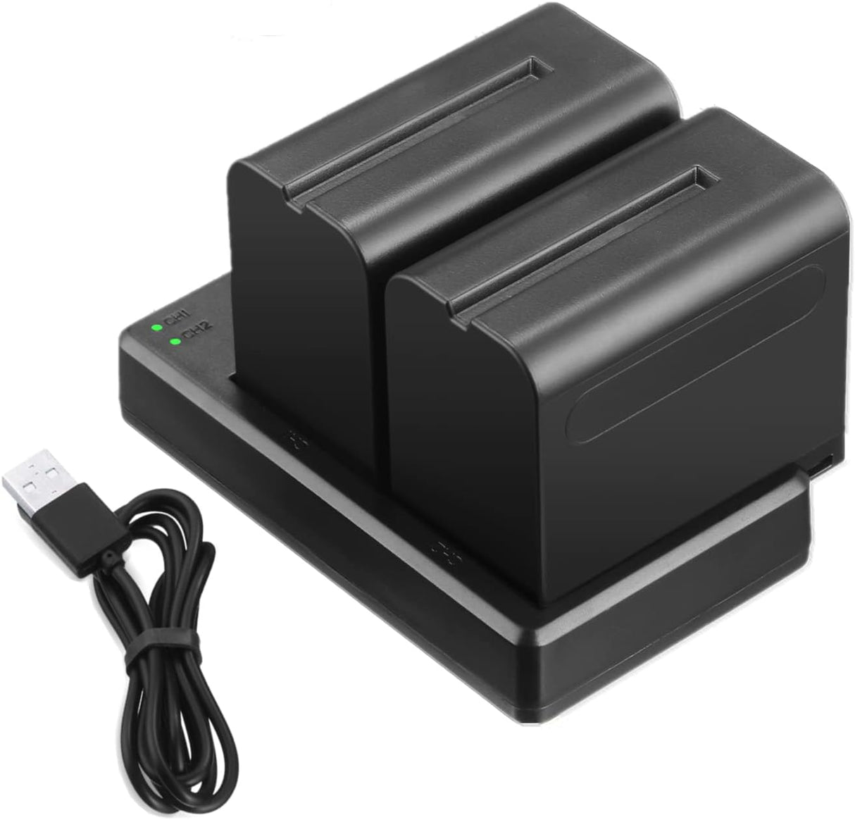 NP-F970 Battery (2-Pack, 8800mAh) and Dual USB Charger