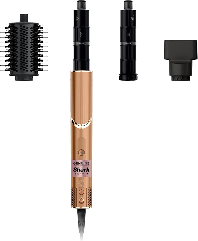 Shark FlexStyle® (Special Edition) | Air Styling & Drying System | Powerful Hair Dryer Brush & Multi-Styler | Auto-Wrap Curlers, Oval Brush, Concentrator, & Storage Bag Included | Copper | HD433CP