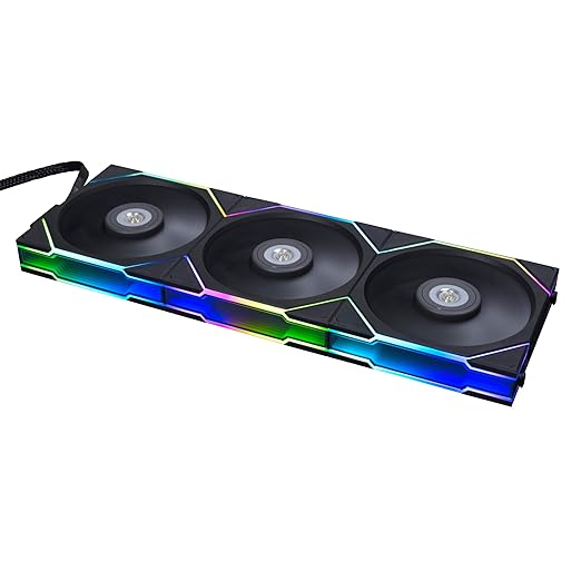Lian Li UNI Fan TL 120mm Triple Pack - Black, High-Performance Cooling Fans with RGB Lighting