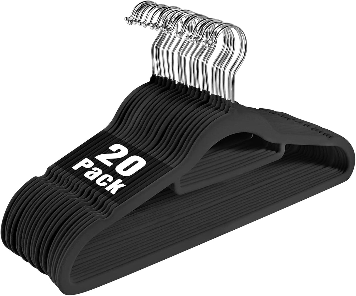 Premium Velvet Hangers (20 Pack) Heavy Duty,  Non-Slip Felt Hanger