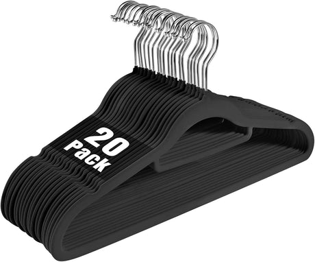 Premium Velvet Hangers (20 Pack) Heavy Duty,  Non-Slip Felt Hanger