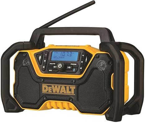 DEWALT 12V/20V MAX Portable Bluetooth Radio, Cordless, 100 ft Range, 3.5” Subwoofers, Jobsite (DCR028B)