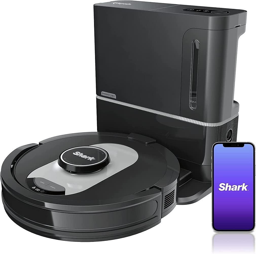 Shark RV2502AE/RV2520A AI Ultra Robot Vacuum with XL HEPA Self-Empty Base, Bagless, 60-Day Capacity, LIDAR Navigation, Smart Home Mapping, UltraClean, Perfect for Pet Hair, Black