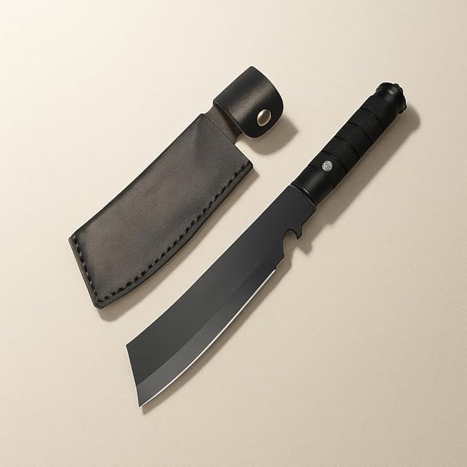 Hand-Sharpened Japanese Cleaver Knife with Sheath | Stainless Steel Blade, ABS Anti-Skid Handle & Bottle Opener | for Boning, Paring, Peeling and Other Kitchen & Restaurant Use