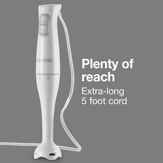 Proctor Silex Electric Immersion Blender with Detachable Dishwasher Safe Blending Wand - 59739