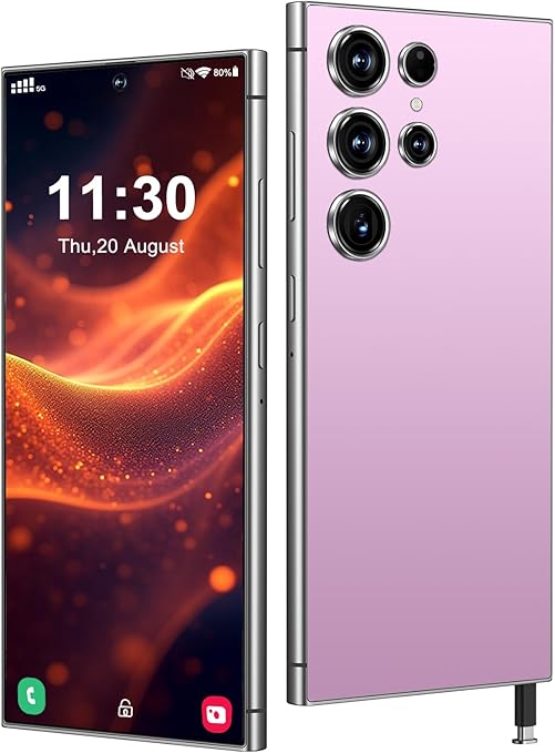 ONOLA for A24 Ultra Unlocked Android Phone,US Version, 6+256GB Smartphone with S Pen, Android 13.0,48+108MP Zoom Camera,6.82" HD, 6800mAh,Dual SIM Cell Phone,Build-in Pen Phone (Pink)