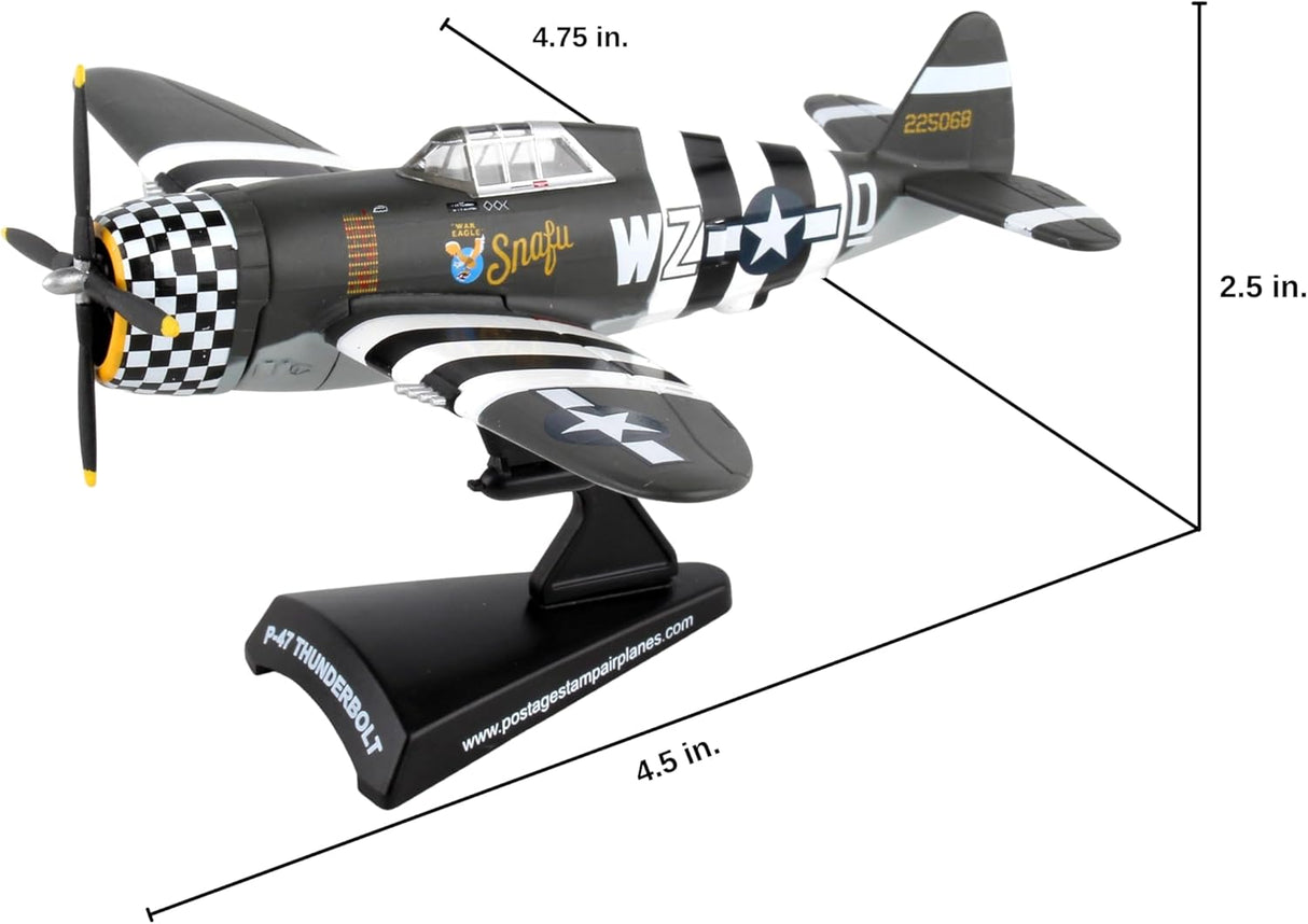 Daron Postage Stamp P-47 Thunderbolt Snafu 1/100 PS5359-3,Black Ages 14+