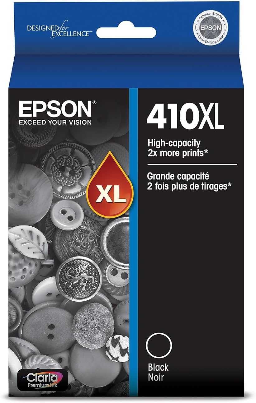 EPSON 410 Claria Premium Ink High Capacity (T410XL020) Works with Expression Premium XP-530, XP-630, XP-640, XP-7100, XP-830