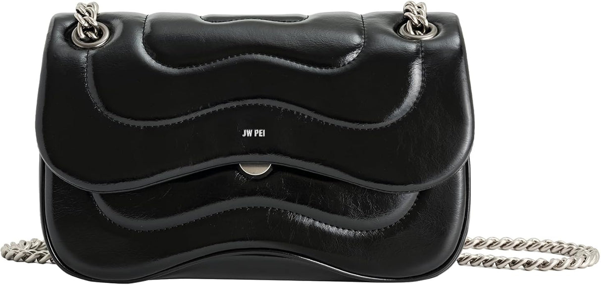 JW PEI Women's Tina Quilted Chain Crossbody BLACK