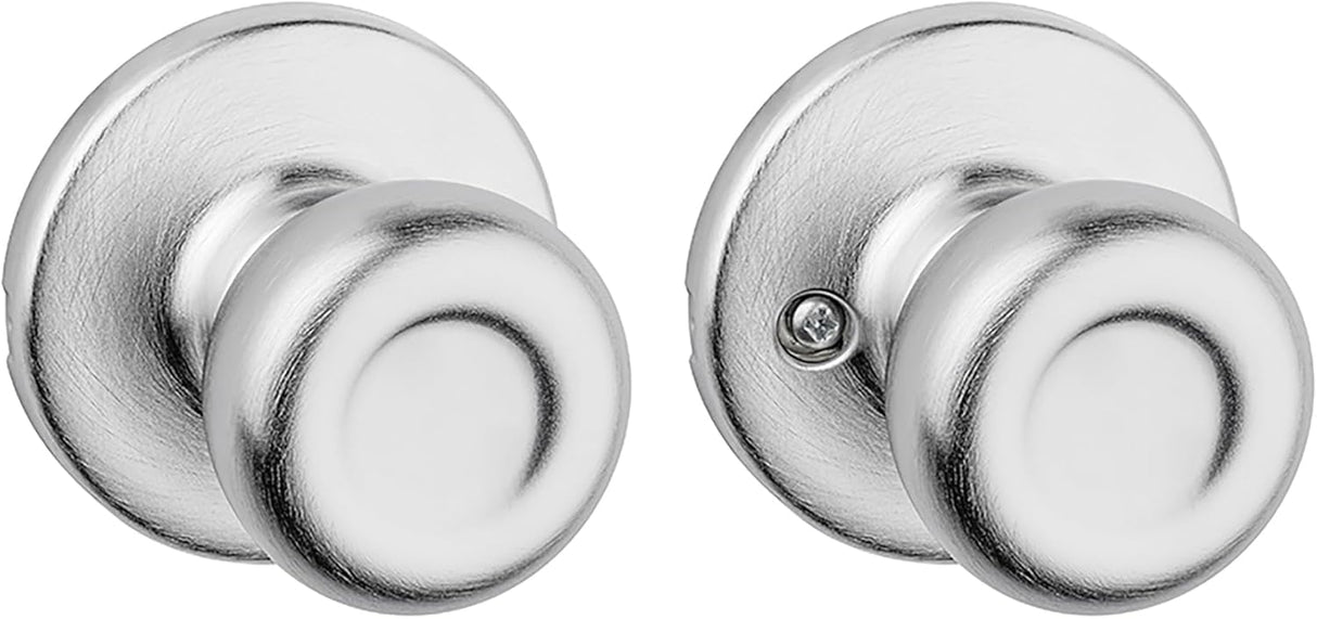 Kwikset Tylo Interior Passage Door Knob, Handle For Closet and Hallway Doors, Non-Locking Doorknob, Satin Chrome
