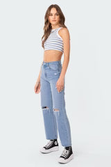 EDIKTED Lori High-Rise Wide Leg Jeans- SIZE- XS