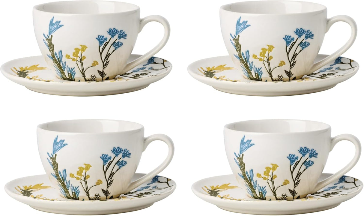 Lenox Wildflowers Tea Cup & Saucer, Set Of 4