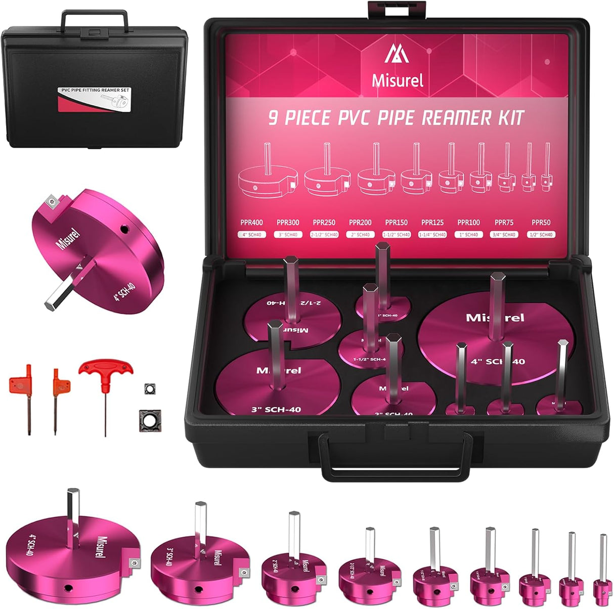 9 Pcs PVC Pipe Reamer Kit