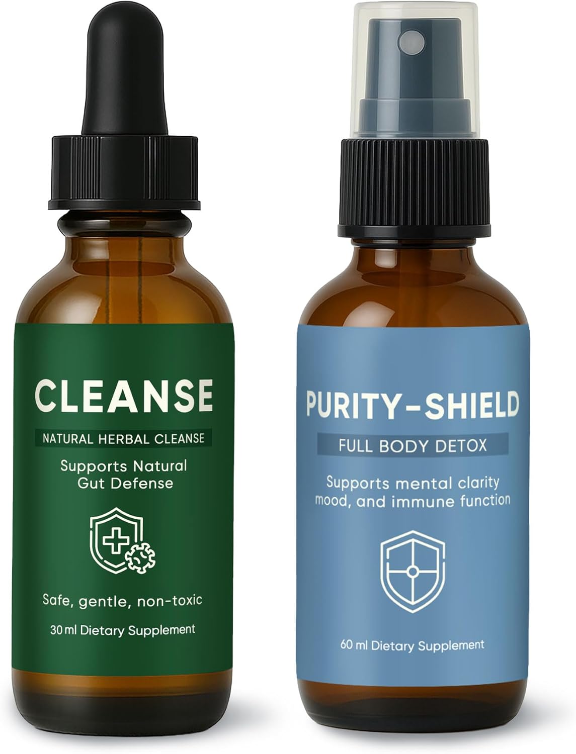 Gut Cleanse (30 ml) and Purity Shield Full Body Detox (60 ml)