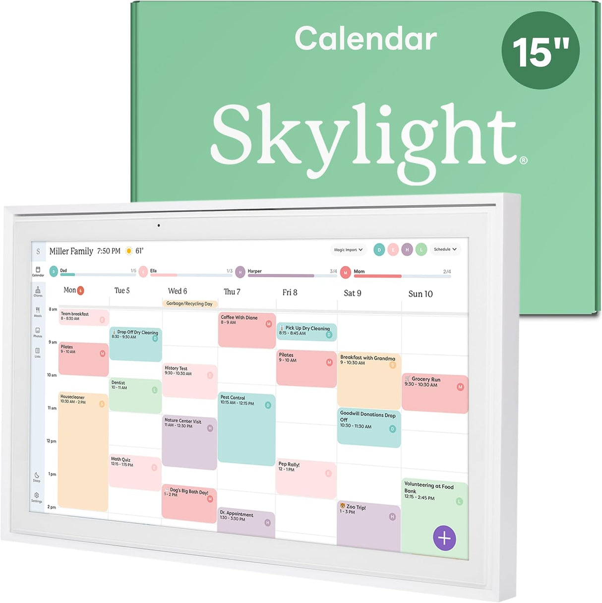 Skylight Calendar: 15-inch Wall Planner Digital Calendar & Chore Chart