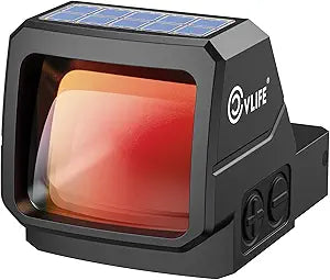 CVLIFE WildHawk Solar Auto Brightness Red Dot Sight for RMR, 2MOA Dot & 40MOA Circle Large Lens Open Reflex Optics, Motion Awake Red Dot Scope with Adapter for MOS & 21mm Picatinny Absolute Co-witness