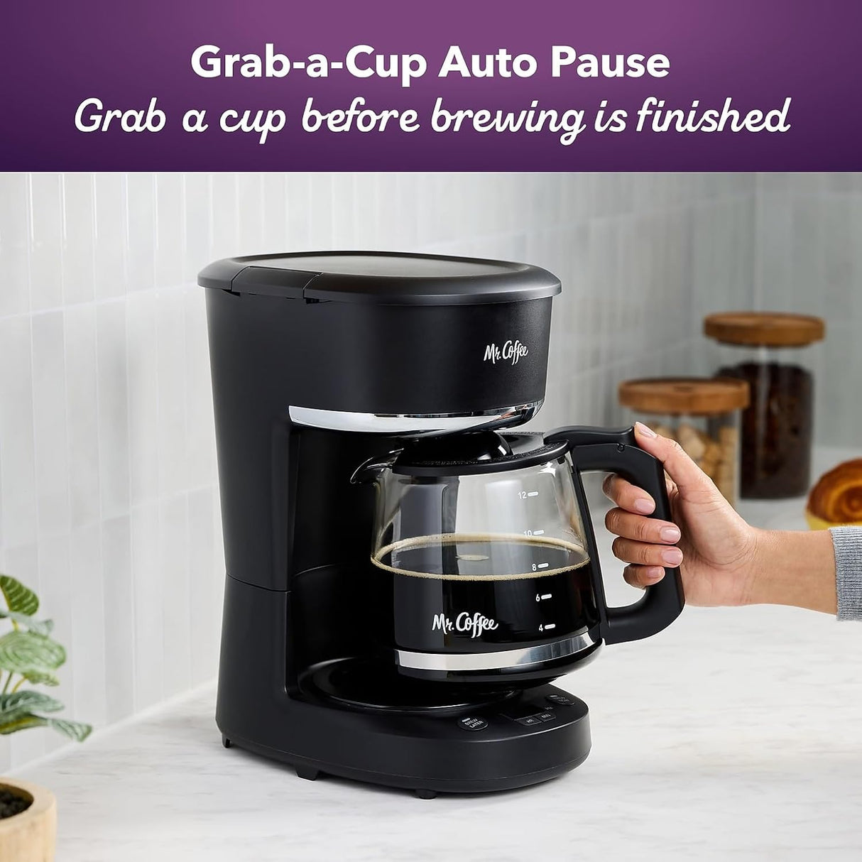 Mr. Coffee 12-Cups Automatic Drip Coffee Maker, Stainless Steel and Black