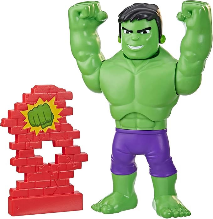 Spidey and His Amazing Friends Marvel Power Smash Hulk Action Figure, 10-inch Hulk Toy, Preschool Super Hero Toy for 3 Year Olds and Up, with Brick Wall Accessory (Copy)