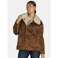 BCBG Paris Women's Reversible Faux Shearling Jacket Size: Large