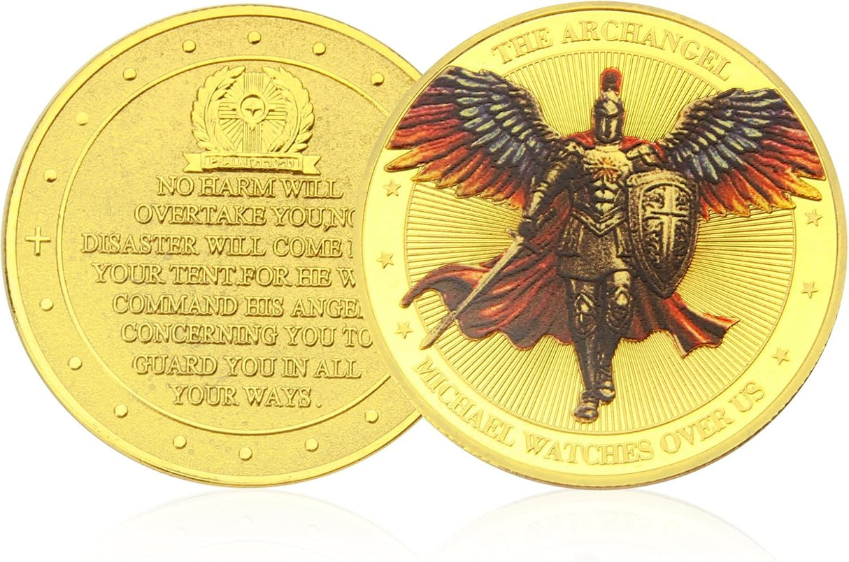 The Archangel Michael Watches Over Us Challenge Coin