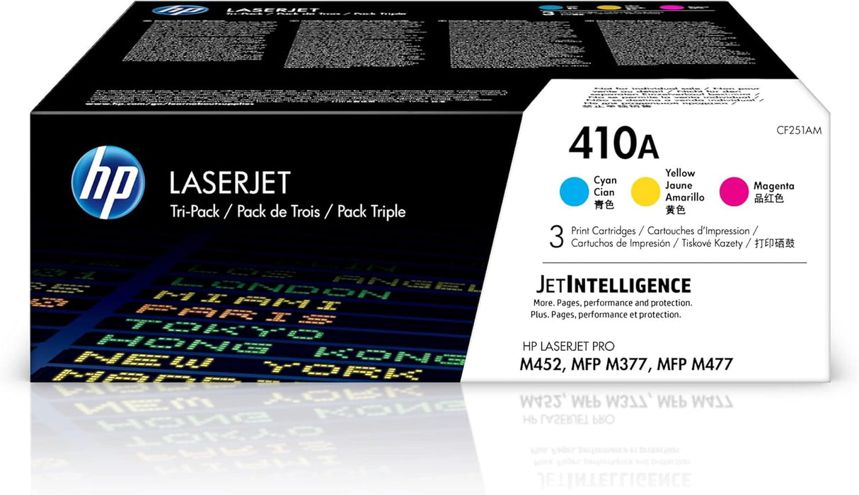 HP 410A Cyan, Magenta, Yellow Toner Cartridge Printers (3-Pack)