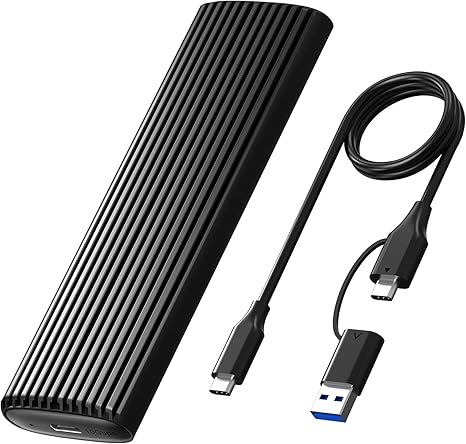 M.2 NVMe SATA SSD Enclosure, ICY BOX SSD Enclosure Adapter, Tool-Free USB C External, USB 3.2 Gen2 10Gbps NVMe to USB Adapter/Reader Supports M and B&M Keys and Size 2230/2242/2260/2280