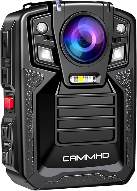 CAMMHD V8-512GB 4K Body Camera with Audio and Video Recording, 2160P Body Cam Two Battery 4400mAh Work 14H, H.265 Video Recorder, IP68 Waterproof, Night Vision Police Body Camera with Charging Dock