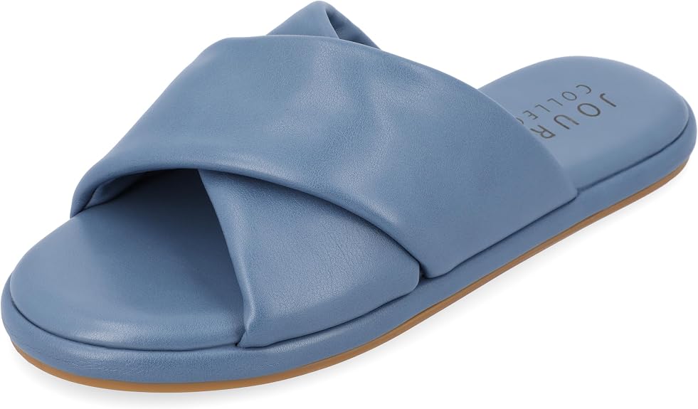 Journee Collection Addilynn Slip-On Sandal - Blue - Size 8.5
