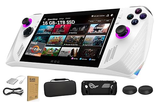 ASUS ROG Ally 7" - 120Hz FHD IPS (1920 x 1080) Gaming Handheld, AMD Ryzen Z1 Extreme Processor, LED Touch Screen, Windows 11 Home, White, with 6-in-1 Accessories (16GB | 1TB | Steam OS)