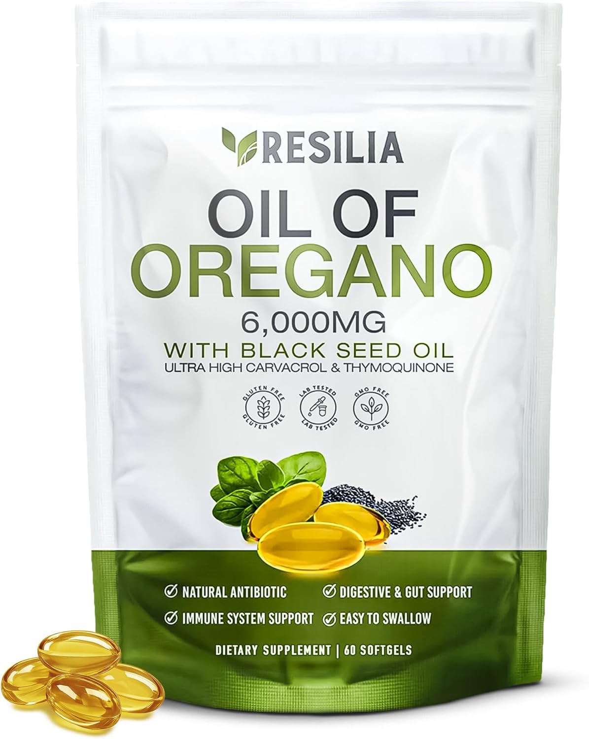 Resilia Softgels with Black Seed Oil 6000mg - 60 count