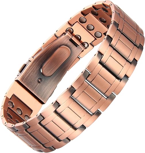 Copper Bracelet for Men 3X Magnetic Bracelets 99.99% Pure Copper Wristband Adjustable Jewelry Gift