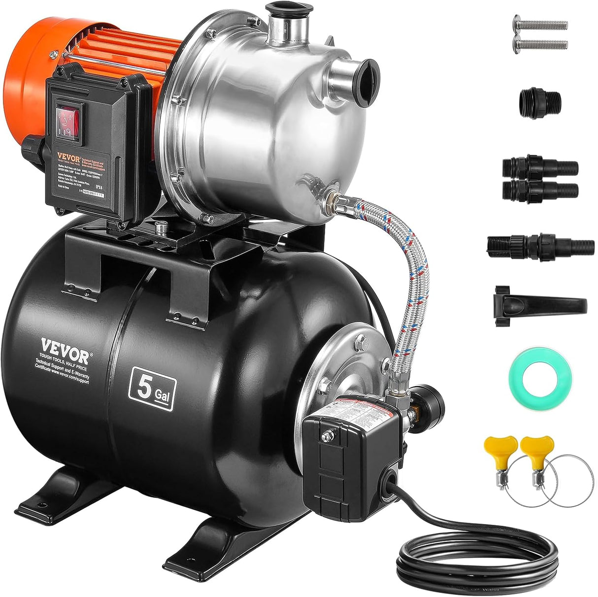 VEVOR 1.6 HP Shallow Well Pump With Pressure Tank