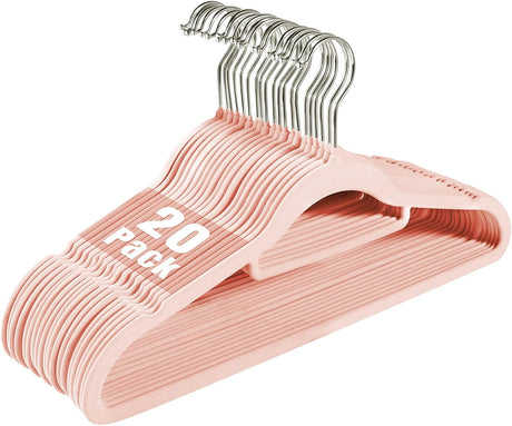 Premium Velvet Hangers (20 Pack) Heavy Duty,  Non-Slip Felt Hanger