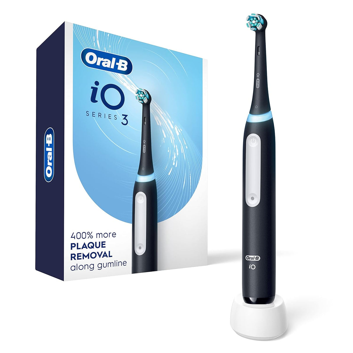 Oral-B iO3 Electric Toothbrush (1) with (1) Ultimate Clean Brush Head and (1) Charger, Matte Black