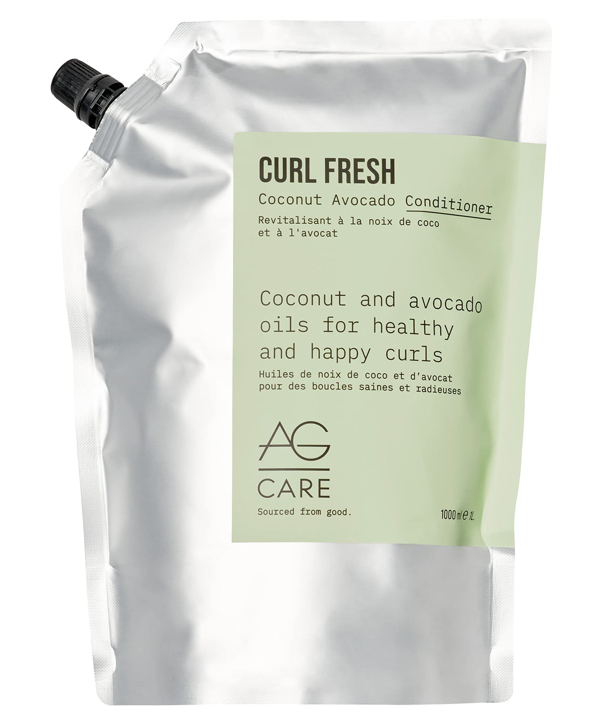 AG Care Curl Fresh Coconut Avocado Conditioner, 33.8 Fl Oz (1L)