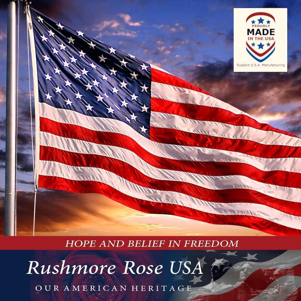 American Flag - 3 Ft x 5 Ft - Rushmore Rose Made in USA