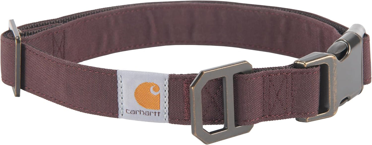 Carhartt Nylon Duck Dog Collar, Fully Adjustable Durable 2-Ply Cordura Nylon Canvas Collars for Dogs, Deep Wine,