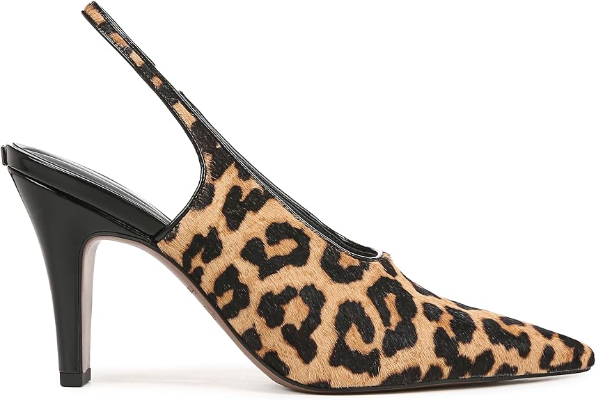 Franco Sarto Women's Sorrento Pointed Toe Slingback Pump - Camel Brown Animal Print - Size 10 M