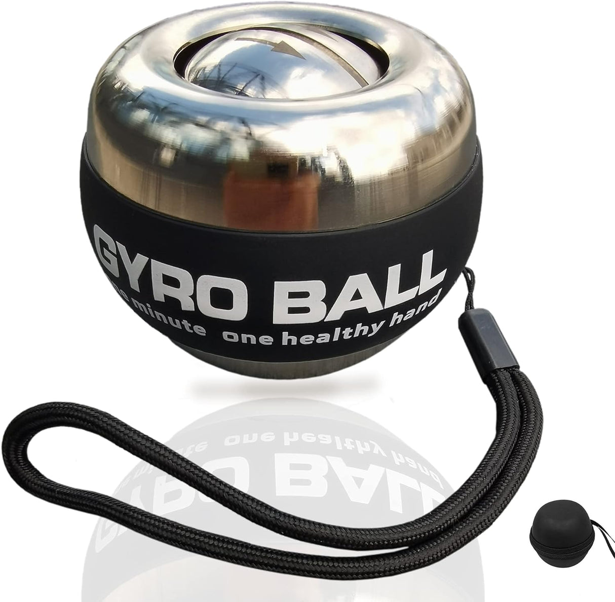 All-Metal Power Gyro Ball,Weighted Auto-Start Hand Wrist Forearm Trainer and Strengthener for Exercise Joint and Muscle with Ball Bag