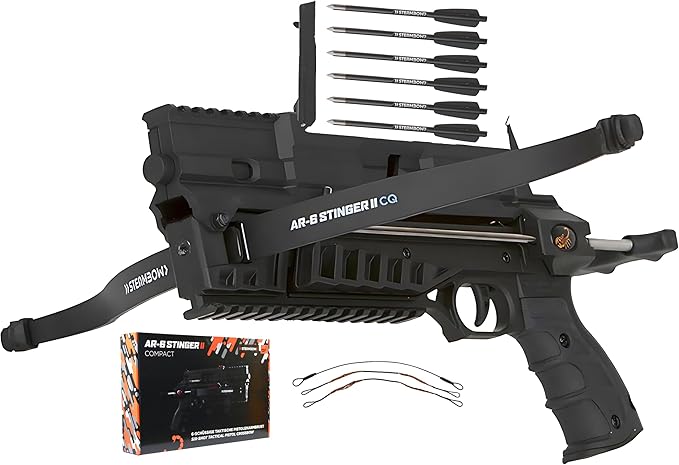 AR-6 Stinger II Compact Repeating Crossbow | 6 Shot, Handheld, Modular, Mini Crossbow and Arrow Set for Adults & Youth