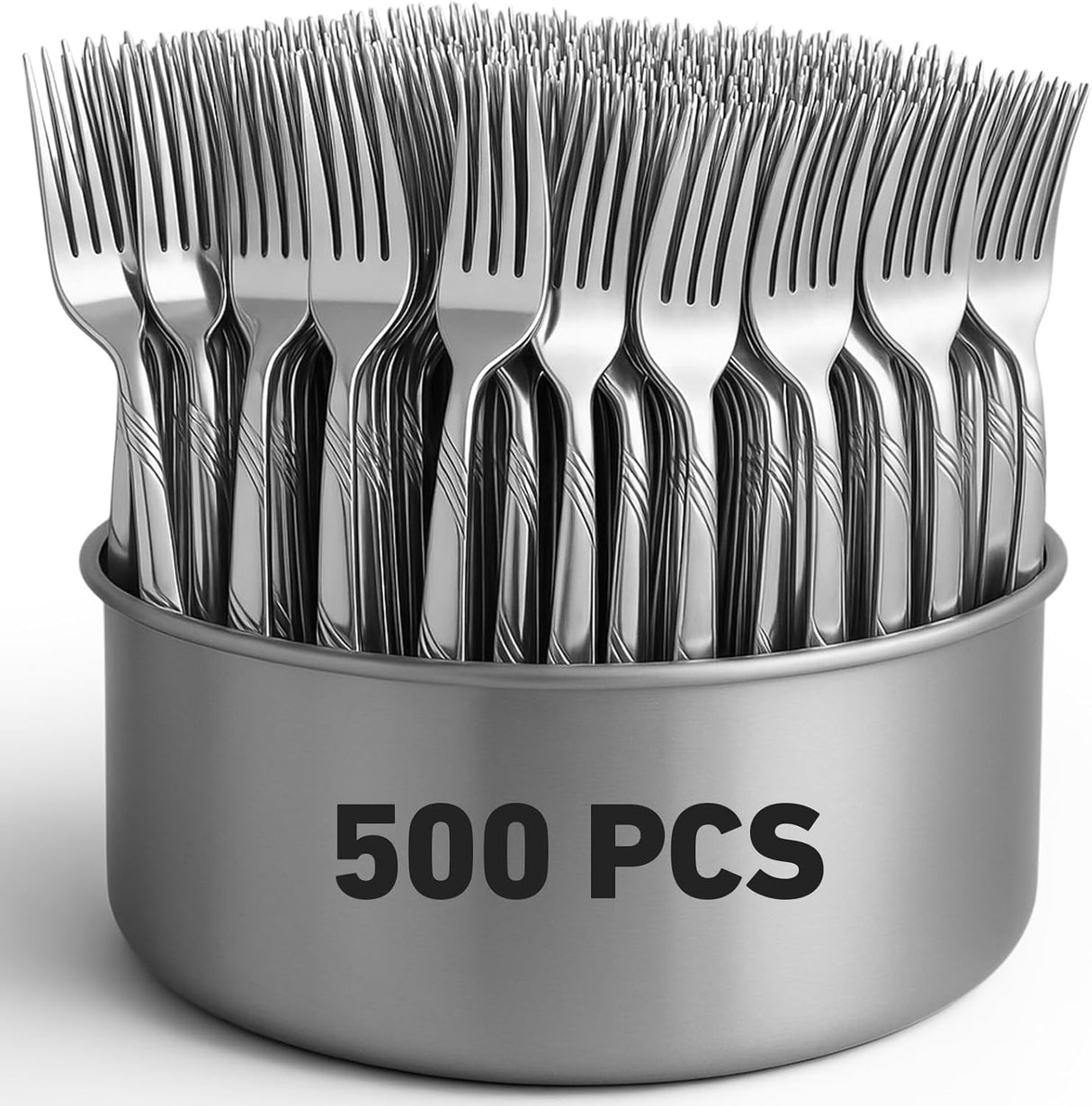 Nuenen 500 Pcs Dinner Forks Bulk 7.1 Inches Stainless Steel Silverware Metal Fork Mirror Finished Dishwasher Safe Flatware Forks for Kitchen Restaurant Commercial Catering Wedding