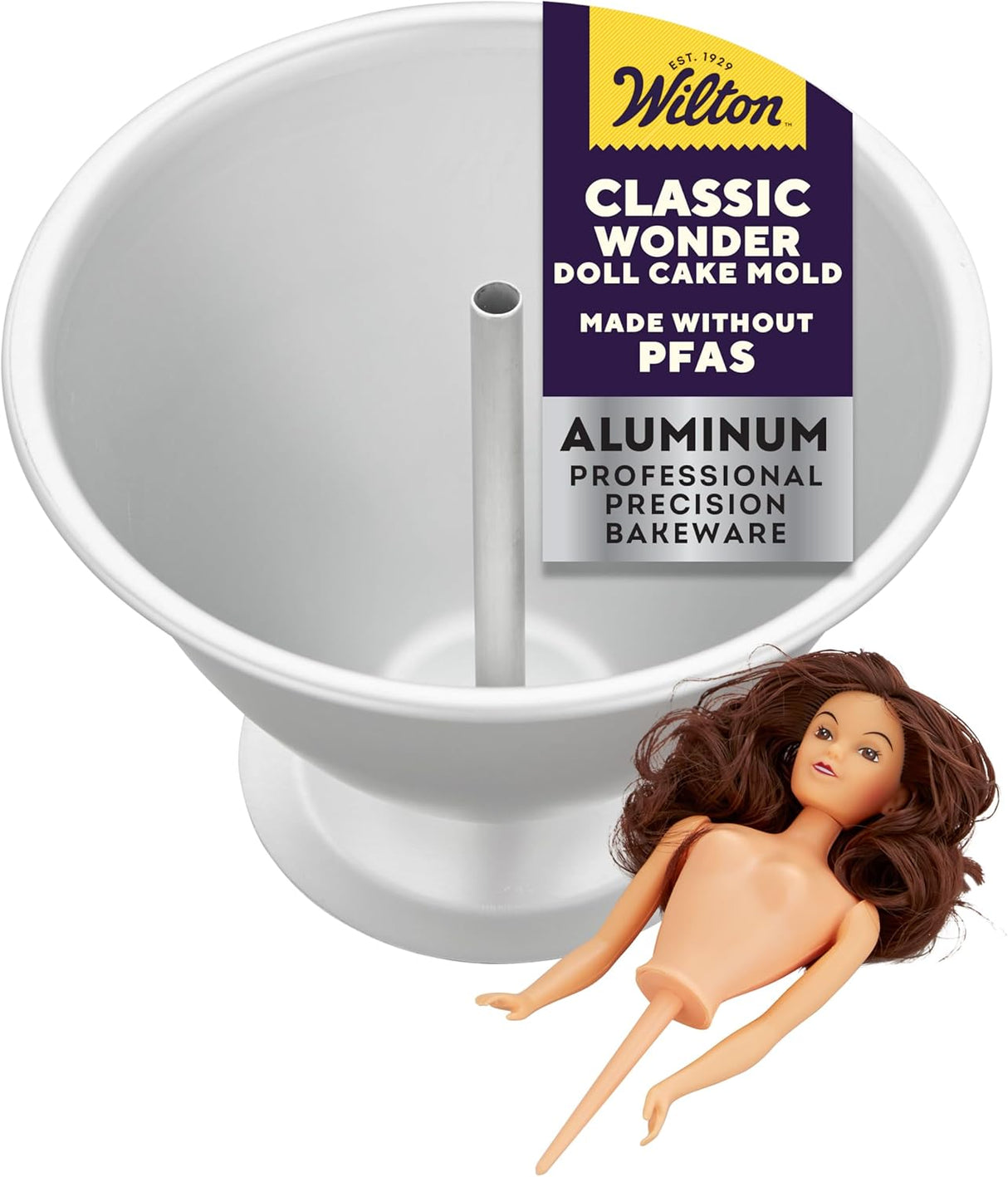 Wilton Classic Wonder Mold Cake Pan, Aluminum Shaped Bakeware for Doll Cakes, Durable, Even Heating, Rust-Resistant, Includes Heating Rod, Packaging May Vary