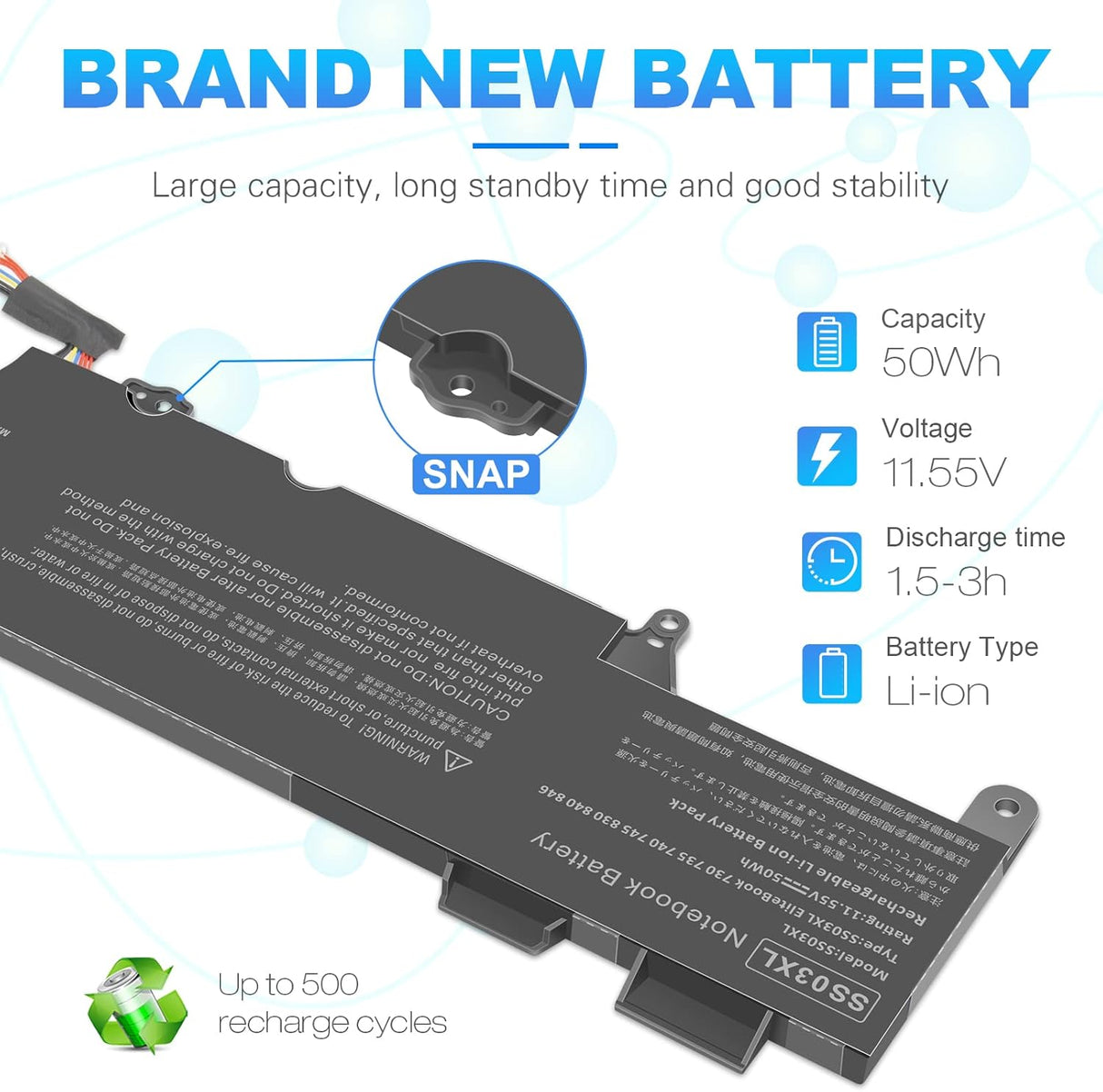 SS03XL 933321-855 Battery for Hp EliteBook 840 g5 g6