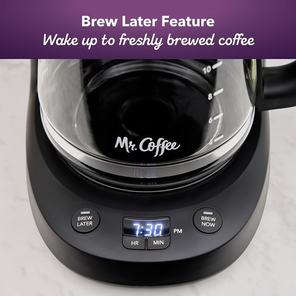 Mr. Coffee 12-Cups Automatic Drip Coffee Maker, Stainless Steel and Black