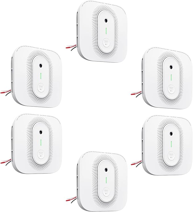 X-Sense Smoke Detector Carbon Monoxide Detector Combo Hardwired with Voice Location, Hardwired Interconnected Smoke and Carbon Monoxide Detector, Model XP02-AR, 6-Pack