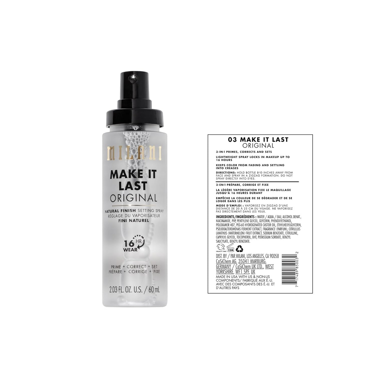MILANI | Make It Last Original Natural Finish Setting Spray | 2.03 fl oz