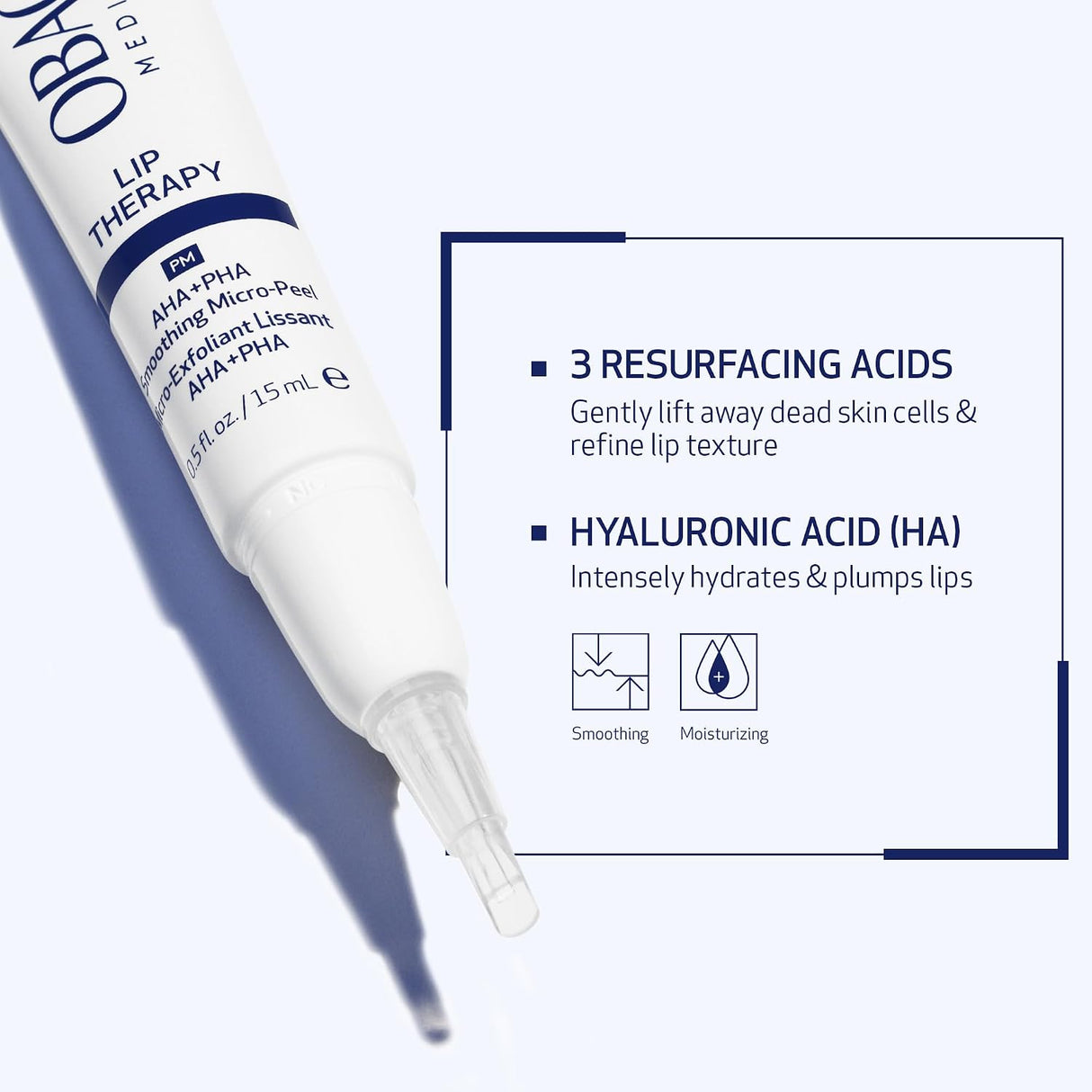 Obagi LIP THERAPY AHA+PHA SMOOTHING MICRO-PEEL 0.5 Oz. (PM)
